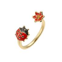 Adjustable Openable Ladybugs Ring Colorful Drip Enamel Detailing Lightweight Copper Jewelry For Women Girls Fashion Accessories A
