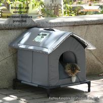 Outdoor Winter Cat Tent: Warm, Waterproof, Cold-Resistant, Bite-Resistant, Thickened, Large Enclosed Space Upgraded Floating Frame - Gray Small
