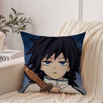 Cute G-Giyuu Tomioka Kawaii Pillow Case Home Decor Throw For Sofa Bed Car Room Decor Gift Idea 12x12Inch