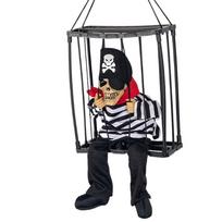 Screaming Animated Halloween Decorations Halloween Decor Prop Scary Skull Cage Prisoner Haunted House Decor for Indoor Outdoor gray