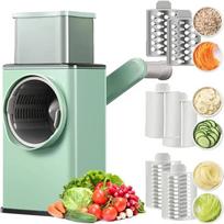 Kitchen Vegetable Chopper with 3 Sharp Drums Machine Rotary Hand Cranked Shredder Vegetable Cheese Slicer Household Kitchen Tool žalia