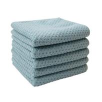 5Pcs Microfiber Dishcloths Absorbent Rag Kitchen for Washing Dishes Cleaning Cloth Textured Reusable Wiping Glassware 30 cm mėlyna