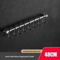 304 Stainless Steel Wall-Mounted Utensil Rack with Hooks