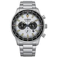 Citizen Rankinis laikrodis Kolekcija 100m Atsparus vandeniui Šviesos energija Kvarcinis mechanizmas Nerūdijančio plieno apyrankė CA4500-91A White Dial