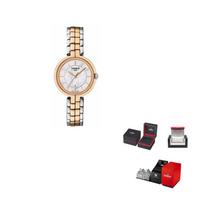 TISSOT Flamenco kolekcijos kvarcinis mechanizmas 50 metrų atsparumas vandeniui Moteriškas laikrodis 26mm Baltas ciferblatas T094.210.22.111.00 White Dial beige