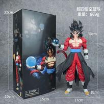 30CM Anime Dragon Ball Super 4 Son Goku Standing Holding Dragon Ball Posture Model Super Saiyan Toy Action Model Large Doll With box