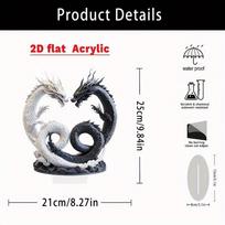 Bohemian Yin Yang Double Dragon Acrylic Desk Decor 9.84  X 8.27  Versatile Office Accent Home Decoration Unique Gift Idea