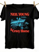 Retro 1970s Crazy Horse and Zuma Album Cover Designs Soft Casual ShortSleeved Top Suitable for Spring and Summer L