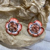 Oil Painting Camellia Small Fragrant Earrings Jewelry Mori Sweet Temperament Earrings Retro High-End Earrings Accessories