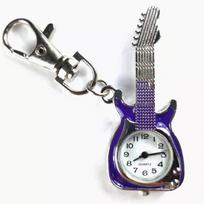 Vintage Style Quartz Pocket Watch Keychain with Guitar and Owl Design Creative Pendant Hanging Watch for Students and Collectors One Size violetinė