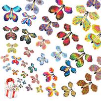Magic 1-10Pcs Flying Butterfly Fairy Flying Toys Wind Up Rubber Band Powered Butterfly Toys Decoration For Surprise Gift Party