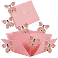Pop Up Butterfly Gift Box Exploding Surprise Card Box for Holiday Cake Packaging Festival Gift Presentation and Decoration One Size beige