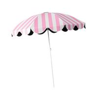 Windproof Patio Umbrella Pink Stripe Portable Lightweight Outdoor Sun Shade Canopy for Pool Garden Backyard Picnic