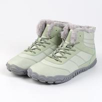 Unisex Non Slip Casual Winter Boots Warm Fur Lining Shoes For Men & Women Outside Shoes With Fleece Barefoot Snow Short Boots 36 žalia