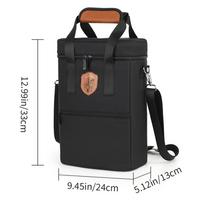 Leakproof Insulated Wine Carrier Bag Front Pocket 2 Bottle Tote Portable Beverage Travel Bag  Party juoda