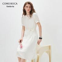 Komon Boca Women's 2026 S/S Mulberry Silk Tie-Waist Dress M balta