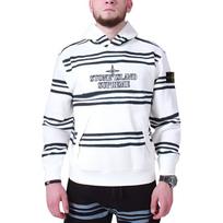Stone Island Color Block Striped Letter Print Pattern Hooded Long Sleeve Sweatshirt Men sweatshirt White 7325601S5-V0001 L