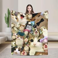 Meowl Katė Pelėda Mema Mesti Antklodė Sofai Minkšta Jauki Pliušinė Antklodė 50x60 Colių Įvairių Dydžių Lovatiesės Visų Sezonų 75X95CM