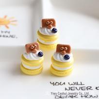 3D Sumuštinis Makaronų Tortas Dervos Papuošalai ir Telefono Grandinėlė „Pasidaryk pats“ Rinkinys Approximately 2.0cm x 3.5cm geltona