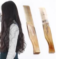 Moteriškos „Ox Horn“ plonų dantų kišeninės sulankstomos šukos Visų tipų plaukams Barzdos ūsai