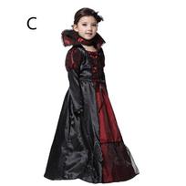 Boys Girls Halloween Costumes Vampire Queen Prince Cosplay Party Fancy Dress For Kids Carnival Party Dress Clothing L black