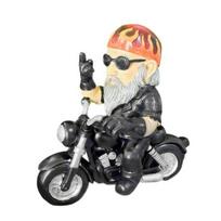 Motociklininko nykštuko statula derva motociklu važiuojantis gnomo dekoracija vidaus lauko gnomo figūrėlė kiemui sodui kambariui stalo lentynai A