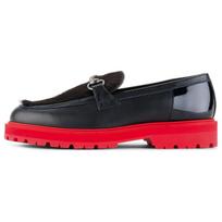 Onitsuka Tiger Bit Loafer Shock Absorbing Non-Slip Durable Low-Top Sports Casual Shoes Women sneaker Black Red 1182A601-001 38