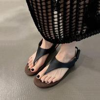 Sheepskin version~ genuine leather French wedge heel retro pinch sandals women's summer wear 2025 new non-tired Roman shoes 35 juoda