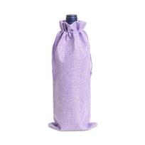 Multicolor Burlap Wine Gift Set with Drawstring Bag white
