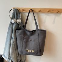 Large capacity tote canvas canvas bag autumn new high value commuter art student wear shoulder bag