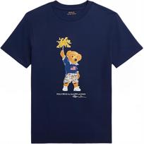 Polo Ralph Lauren T-Shirt FW24 Bear Letter Print Crew Neck Casual Short Sleeve Kids tops Deep-Blue CWPOTSHY8020888-410 L gray