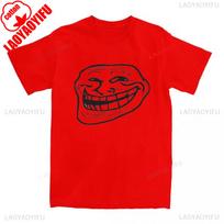 Men Rage Comic Trollfac T Shirts Funny Anime Pure Cotton Top Tees Summer Short Sleeves T Shirt O Neck Fashion Tshirt Plus Size S