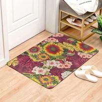 Beautiful Flowers Entrance Door Floor Mat Door Mat Non-Slip Foot Pad Home Welcome Carpet for Hallway Bath Kitchen Doormat 40x60cm 16x24 inch