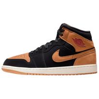 Jordan Air Jordan 1 Abrasion Resistant Mid top Vintage Basketball Shoes Unisex Black Brown HV4091-002 41