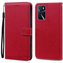 For OPPO A16 dėklas piniginė atverčiamas odinis dangtelis For Oppo A16s dėklas OppoA16 s CPH2269 CPH2271 Silikoninis dėklas For Oppo A16 A16s dangtelis For OPPO A16 tamsiai raudona spalva