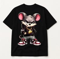Street Mouse Hip Hop Streetwear Graphic T-Shirt Urban Cartoon Tee 2XL