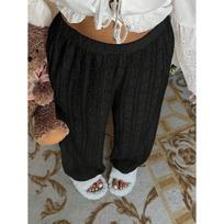 2026 New Jacquard Solid Color Casual Pants for Women, Simple Long Trousers S juoda