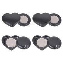 4 Pairs Race Bib Fastening Magnets Heart Shaped Design Secure Magnetic Grip Protects Clothing Running Must Have 1 gray