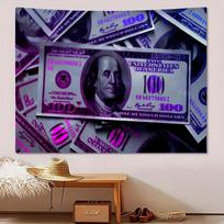 VIKAMA US Dollar Storm Tapestry Dollar Stacking Design Waterproof Living Room Study Room Decoration 74x94cm(29x37in)