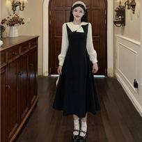 Plus Size Hepburn-Style Two-Piece Dress - Elegant Mid-Length for Spring & Autumn 2X Large