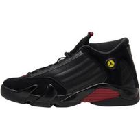 Jordan Air Jordan 14 Abrasion Resistant Mid top Children's Basketball Shoes Black Teenagers 312091-010 37.5