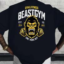 Gorilla Men Cotton TShirt Gym Workout Athletic Streetwear Black S juoda