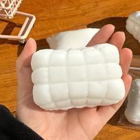 Milk White Grid Pillow Squishy Toy, Soft Soap-Style Squeeze Fidget for Stress Relief United States