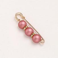 Adjustable Waistband Clip Pin for Clothing Skirts Pants Waist Tightening Safety Pin with Beaded Design for Waist Size Modification One Size rožinė