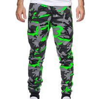 Trousers Jogger Camouflage Ankle Banded Mid Waist Men Cargo Pants for Autumn XL žalia