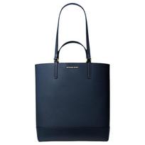 MICHAEL KORS Kelli Gold Metal Details Leather Tote Bag Shopping Bag Handbag Large Women's Navy Blue mėlyna
