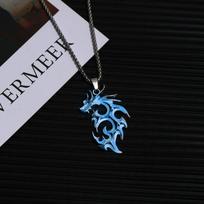 Glow Flame Dragon Necklace Personality Luminous Punk Glow Pendant Glow In The Dark Sweater Chain Glowing Necklace Hiphop Jewelry B