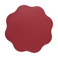Reusable PVC Placemat Heat Insulating Mats Wear-Resistant Stain-Proof Non-Slip Table Mats for Dining Table 38cm raudona