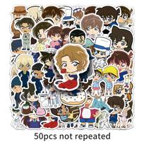 50 Q Version Detective Conan Waterproof Stickers: Cute Japanese Anime for Diaries, Planners, DIY Decor, Small Storage Box (50 Sheets)
