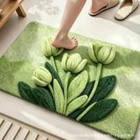 Bathroom Floor Mat Quick-drying Water-absorbing Dirt-resistant Non-slip Mat Toilet Door Foot Pad Cartoon Animal Diatom Mud Floor Mat 40*60cm tulpės spalva